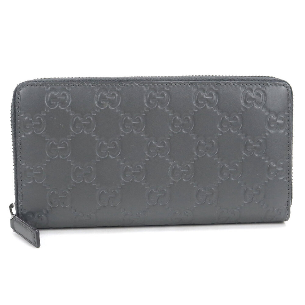 GUCCI Gucci Long Wallet, Round Zipper, 307987, Guccissima, Men's, Gray